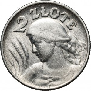 II RP, 2 Zloty 1924, Philadelphia, Erntemaschine, ERSATZ