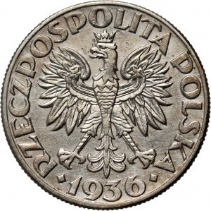 II RP, 5 złotych 1936, Warszawa, Żaglowiec