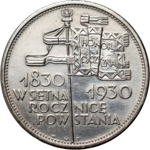 II RP, 5 zlotých 1930, Varšava, Banner, mělké razítko