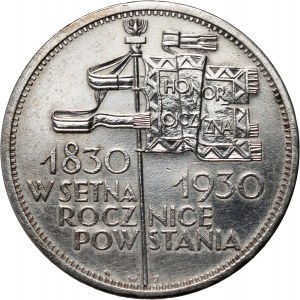 II RP, 5 zlotých 1930, Varšava, Banner, mělké razítko