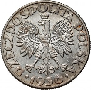 II RP, 5 zloty 1936, Varsavia, Nave a vela