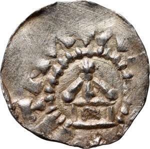 Německo, Švábsko, Otto III 983-1002, denár, Štrasburk