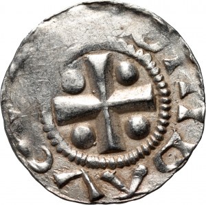 Německo, Sasko, Otto III 983-1002, denár, Mainz