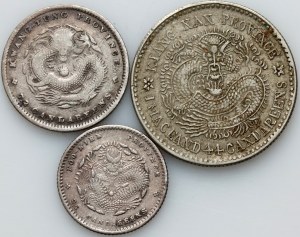 Chiny, zestaw monet, (3 sztuki)