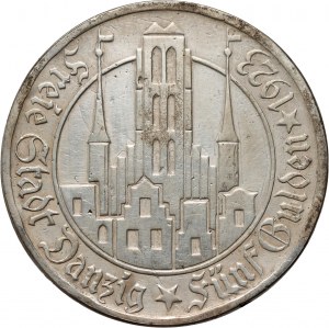 Freie Stadt Danzig, 5 Gulden 1923, Utrecht, Kirche der Jungfrau Maria