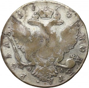 Russia, Caterina II, rublo 1774 СПБ ФЛ, San Pietroburgo