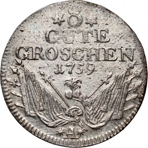 Německo, Braniborsko-Prusko, Fridrich II., 8 haléřů 1759 A, Berlín