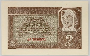 Allgemeine Regierung, 2 Zloty 1.08.1941, Serie AF