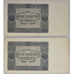 General Government, set of 2 x 5 gold 1.08.1941, series AE, AF