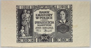 Generalne Gubernatorstwo, 20 złotych 1.03.1940, bez serii i numeru