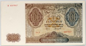 Štátna pokladnica, 100 zlotých 1.08.1941, séria A