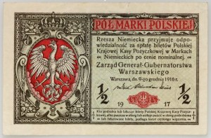 Generální ředitelství, 1/2 polské marky 9.12.1916, Generální, série B