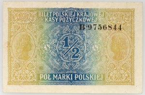 Generální ředitelství, 1/2 polské marky 9.12.1916, Generální, série B