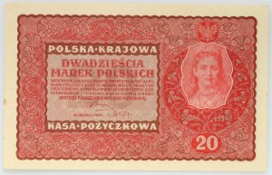 II RP, 20 polnische Mark 23.08.1919, 2. Serie DQ