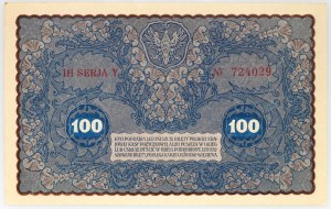 II RP, 100 polnische Mark 23.08.1919, IH Serie Y