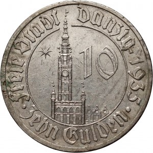 Freie Stadt Danzig, 10 florins 1935, Berlin, Hôtel de ville de Danzig