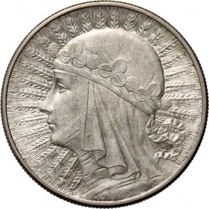II RP, 10 zloty 1932, senza segno di zecca, Testa di donna
