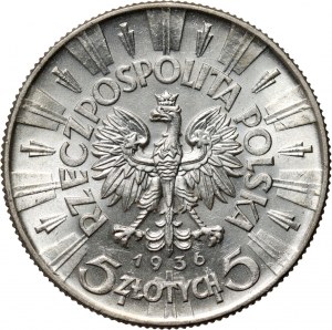 II RP, 5 Zloty 1936, Warschau, Józef Piłsudski