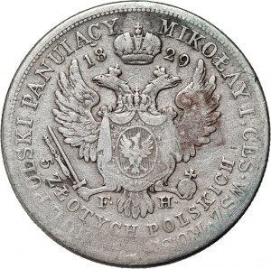 Kongresové království, Mikuláš I., 5 zl. 1829 FH, Varšava