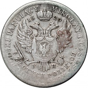 Królestwo Kongresowe, Mikołaj I, 5 złotych 1829 FH, Warszawa