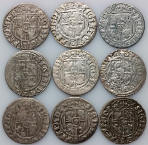 Sigismund III vasa, set of half-tracks from 1620-1623 (9 pieces)