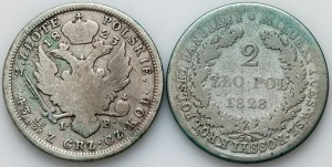 Królestwo Kongresowe, Aleksander I, Mikołaj I, 2 złote 1823 IB, 2 złote 1828 FH,
