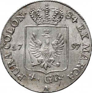Germania, Prussia, Federico Guglielmo II, 4 penny 1797 A, Berlino