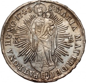 Maďarsko, Mária Terézia, tolár 1743 KB, Kremnica