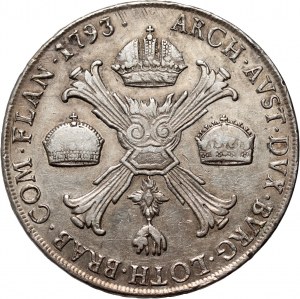 Austria, Franciszek II, talar 1793 M, Mediolan