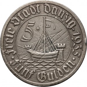 Freie Stadt Danzig, 5 Gulden 1935, Berlin, Koga