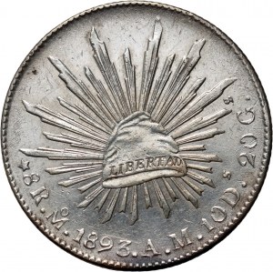 Mexique, 8 reals 1893 Mo AM, Mexique