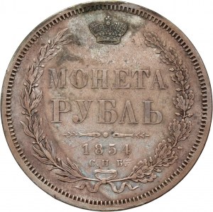 Rusko, Mikuláš I., rubl 1854 СПБ HI, Petrohrad
