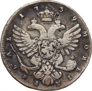 Russia, Anna, rublo 1739 СПБ, San Pietroburgo