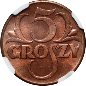 II RP, 5 pennies 1939, Warsaw