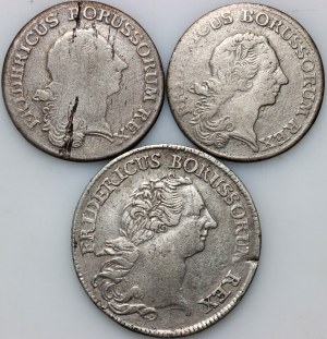 Deutschland, Preußen, Friedrich II, Kursmünzensatz 1766-1768 (3 Stück)