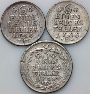 Nemecko, Prusko, Fridrich II, sada mincí 1766-1768 (3 kusy)