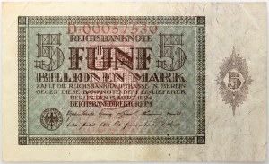 Allemagne, 5 billions de marks, 15.03.1924, série D