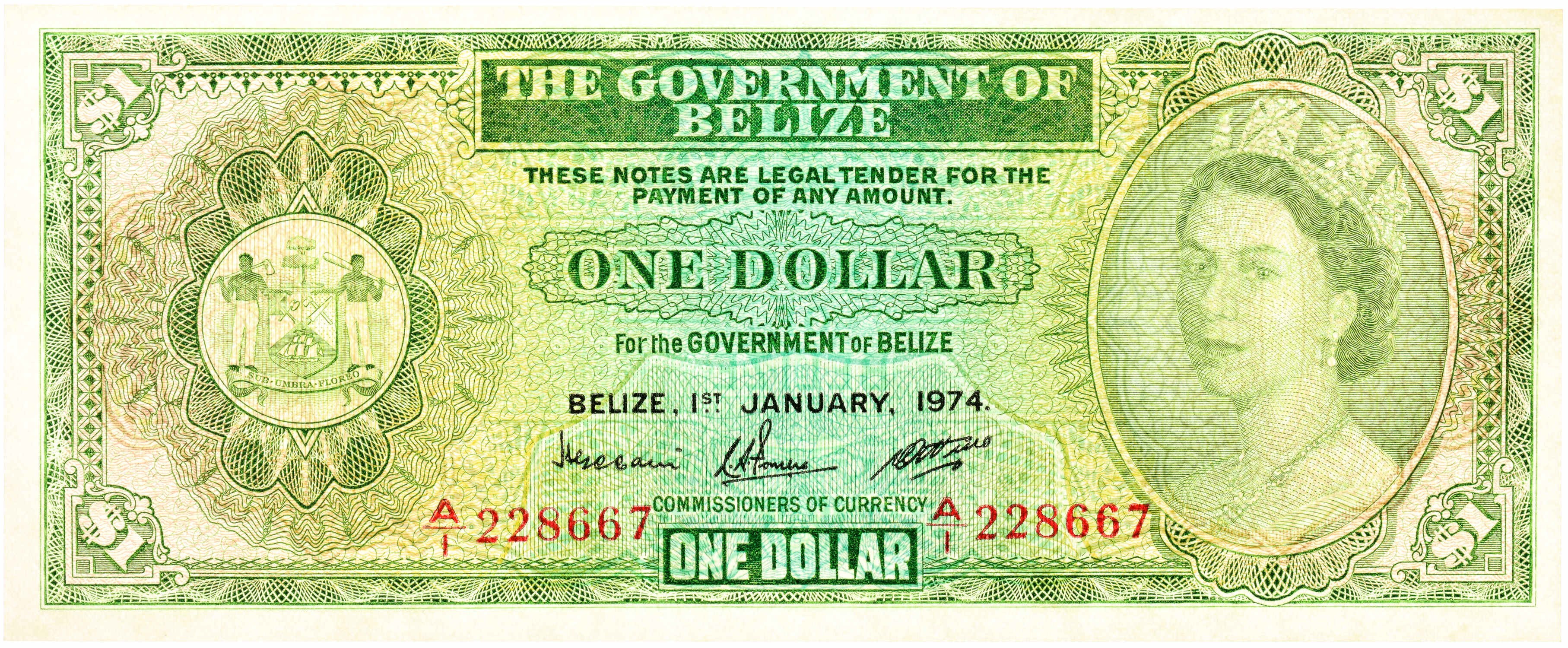 Belize, Elizabeth II, Dollar, 1.01.1974, Series AI - Online auction /  Online bidding - Price - OneBid