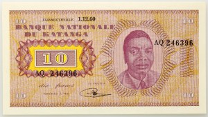 Katanga, 10 franchi, 1.12.1960, serie AQ