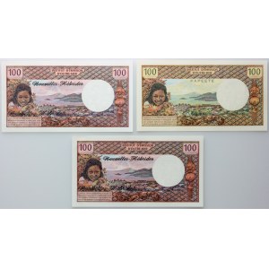 New Hebrides, set of 100 Francs (1965-1977) (3 pieces)