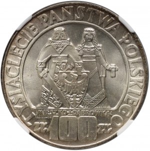 Volksrepublik Polen, 100 Zloty 1966, Mieszko und Dąbrówka