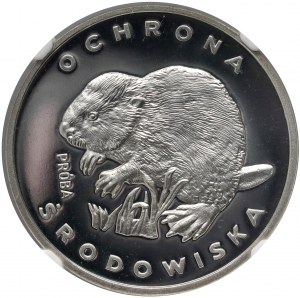 Polská lidová republika, 100 zlotých 1978, Ochrana životního prostředí - Bobr na trávě, vzorek, stříbro