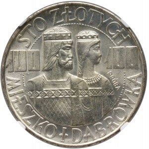 PRL, 100 zlotys 1966, Mieszko and Dąbrówka, Pattern, silver