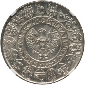 PRL, 100 zlotys 1966, Mieszko and Dąbrówka, Pattern, silver