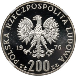 Poľská ľudová republika, 200 zlatých 1976, Hry XXI. olympiády, vzorka, striebro