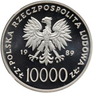 République populaire de Pologne, 10000 zloty 1989, Jean-Paul II, mosaïque