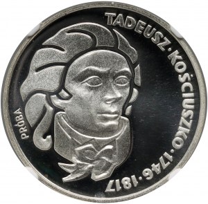 Poľská ľudová republika, 100 zlotých 1976, Tadeusz Kościuszko, vzorka, striebro