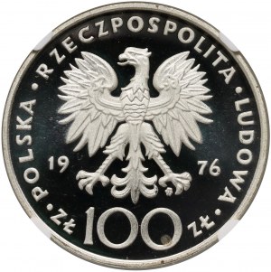 PRL, 100 zlotys 1976, Tadeusz Kościuszko, Pattern, silver