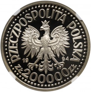 III RP, 200000 złotych 1994, Zygmunt I Stary, popiersie