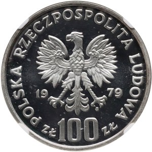 PRL, 100 zlotys 1979, Ludwik Zamenhof, Pattern, silver